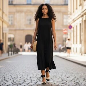 ANNA XI Tweed Leather Ankle Strap Pumps